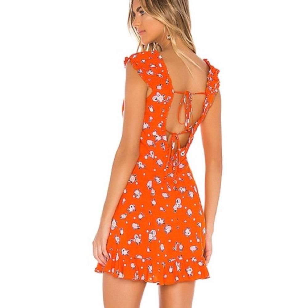 Free People Like A Lady Orange Floral dress - Picture 7 of 8